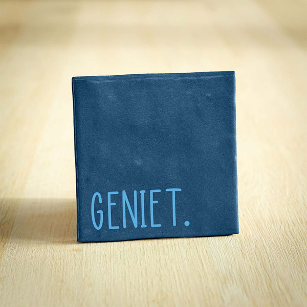 Tegeltje geniet blauw 